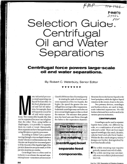 Selection Guide Centrifugal Oil and Water Separations