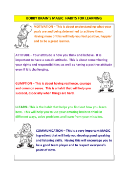 BOBBY BRAIN`S MAGIC HABITS FOR LEARNING