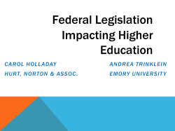 Federal Legislation Impacting Higher Education - acuho-i