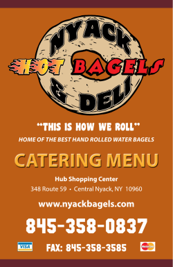catering menu - Nyack Hot Bagels