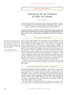 Hydroxyurea for the Treatment of Sickle Cell Anemia