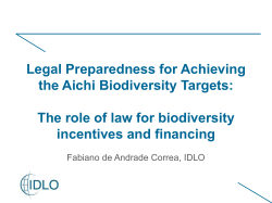Legal Preparedness for Achieving the Aichi Biodiversity Targets