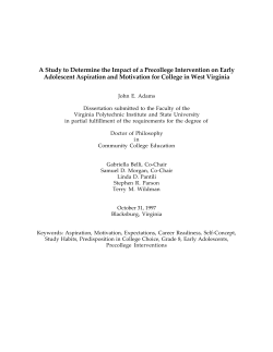 A Study to Determine the Impact of a Precollege Intervention on