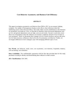 Cost Behavior Asymmetry and Business Unit Efficiency