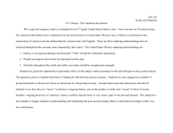ECI 522 Scope and Sequence U.S. History: The American