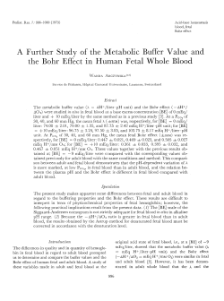 A Further Study of the Metabolic Buffer Value and the Bohr