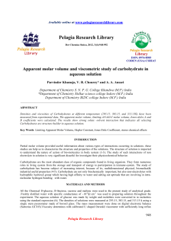 Apparent molar volume and viscometric study of