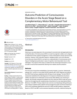 Outcome Prediction of Consciousness Disorders in the