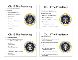 The Executive Branch (Article 2)