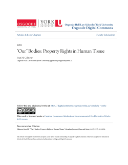 "Our" Bodies: Property Rights in Human Tissue