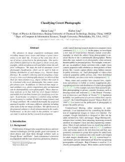 Classifying Covert Photographs