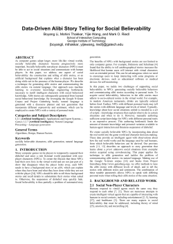 Data-Driven Alibi Story Telling for Social Believability