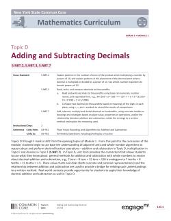Adding and Subtracting Decimals - The Syracuse City School District