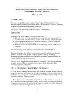 Measurements of Heat Transfer in Physical and Chemical Processes