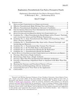 DRAFT 1 Explanatory Parentheticals Can Pack a Persuasive Punch
