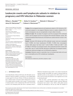Leukocyte counts and lymphocyte subsets in relation to pregnancy