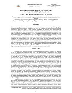 Composition on Characteristics of Solid Waste