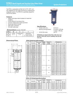 STAS Steel Liquid and Suction Line Filter Drier