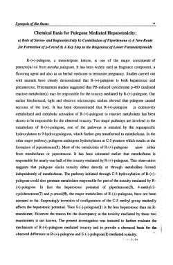 Chemical Basis for Pulegone Mediated Hepatotoxicity