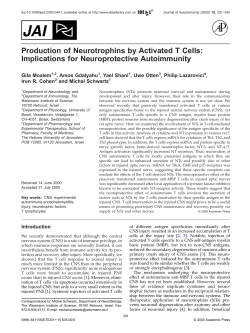 Production of Neurotrophins by Activated T Cells: Implications for