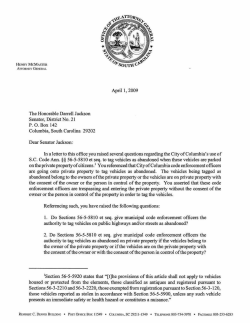 The Honorable Darrell Jackson Senator, District No. 21 P. 0 . Box