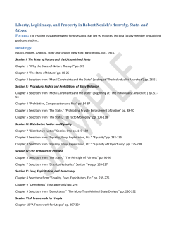 Liberty, Legitimacy, and Property in Robert Nozick`s Anarchy, State