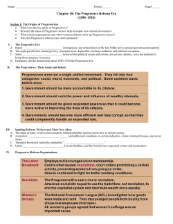 Chapter 18: The Progressive Reform Era (1890&ndash;1920)