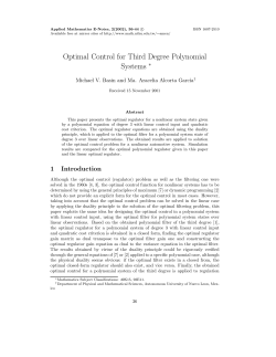 Optimal Control for Third Degree Polynomial Systems