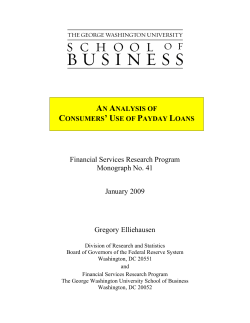 An Analysis of Consumers` Use of Payday Loans