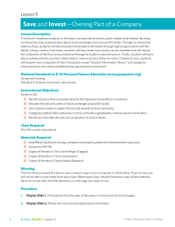 Save and Invest&mdash;Owning Part of a Company