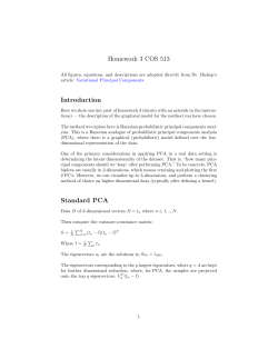 Homework 3 COS 513 Introduction Standard PCA