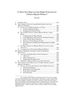 Is There New Hope in Labor Rights Protection for Chinese Migrant