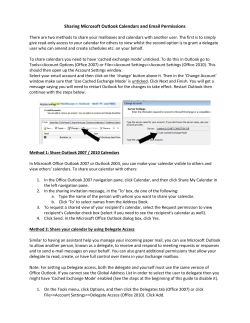 Sharing Microsoft Outlook Calendars and Email Permissions