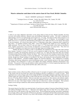 Massive submarine sand dunes in the eastern Juan de Fuca