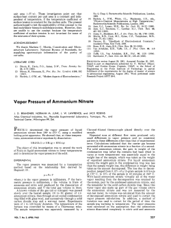 Vapor Pressure of Ammonium Nitrate