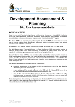 BAL Risk Assessment Guide - Wagga Wagga City Council