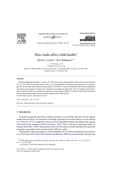 Does trade affect child health? - Faculty Directory | Berkeley-Haas