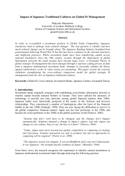Impact of Japanese Traditional Cultures on Global IS Management