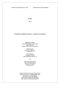 practising childbirth activism: a politics of evidence