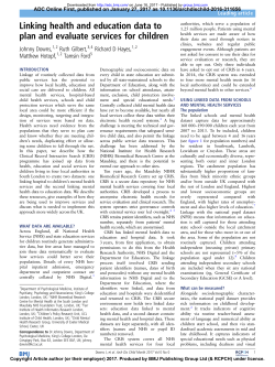 Linking health and education data to plan and evaluate services for