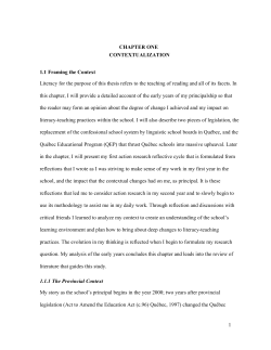 1 CHAPTER ONE CONTEXTUALIZATION 1.1 Framing the Context