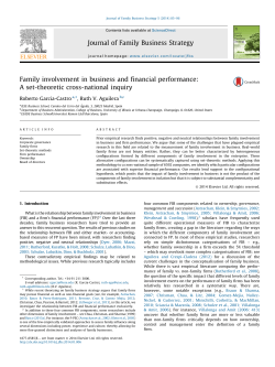 Family involvement in business and financial performance: A set