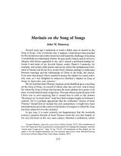 Maritain on the Song of Songs - Jacques Maritain Center