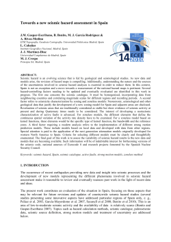 Towards a new seismic hazard assessment in Spain