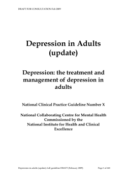 Depression in adults (update): draft full guideline for