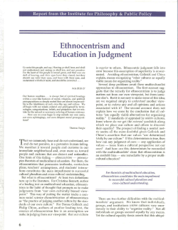 Ethnocentrism and Education in Judgment