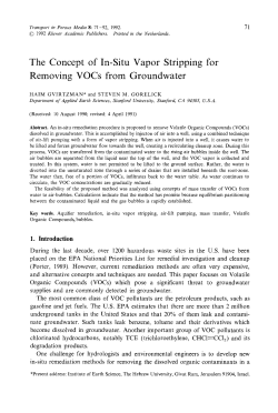 The concept of in-situ vapor stripping for removing VOCs from