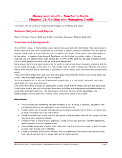 Money and Youth &ndash; Teacher`s Guide: Chapter 12: Getting and