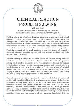 CHEMICAL REACTION PROBLEM SOLVING