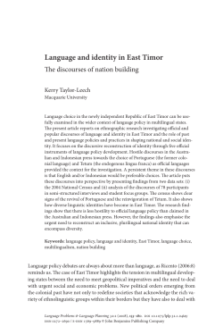 Language and identity in East Timor